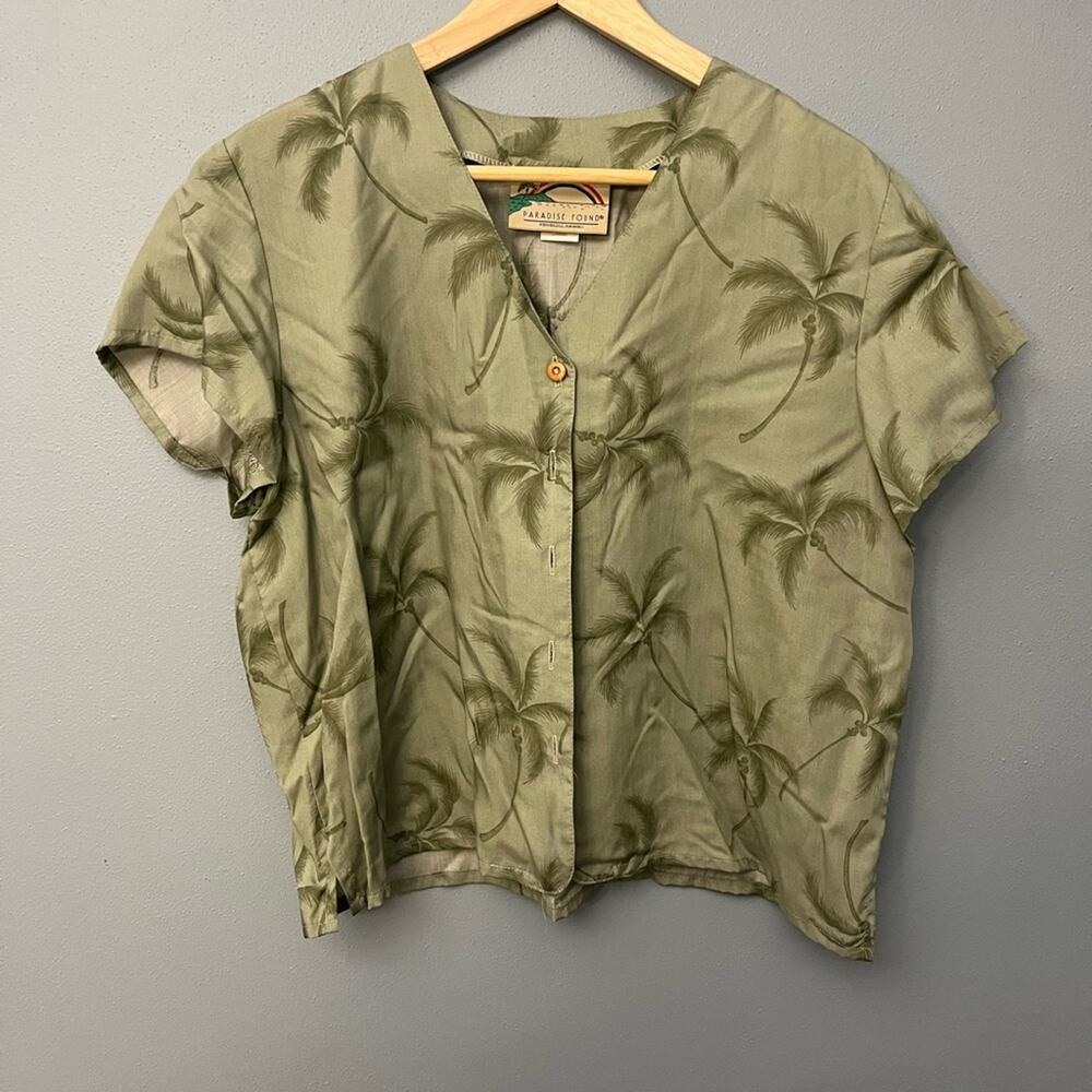 Vintage Paradise Found Palm Tree Cropped Top - Made in Hawaii